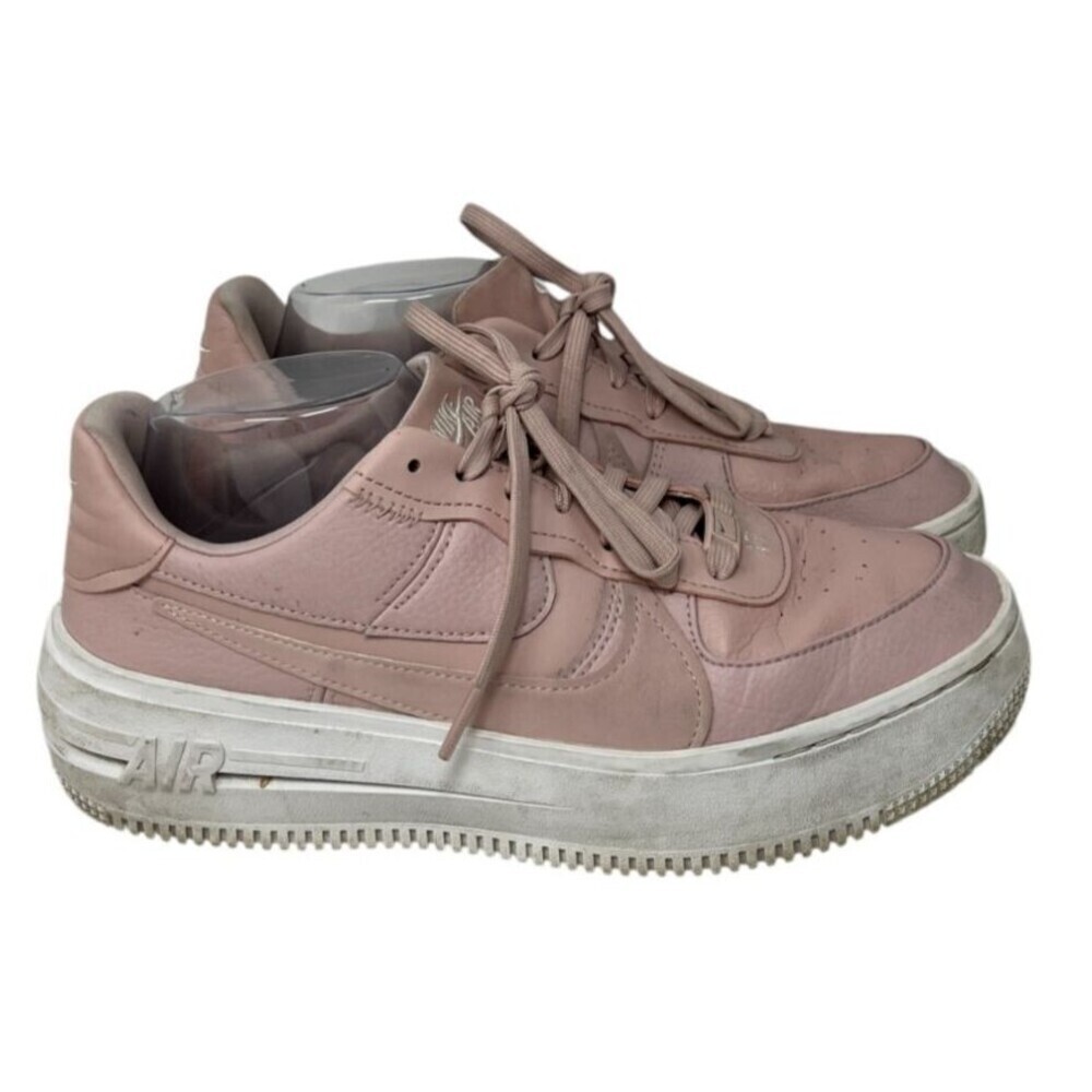 Nike Air Shoes Women's Size 9.5 Pink Air Force 1 Platform Lace Up